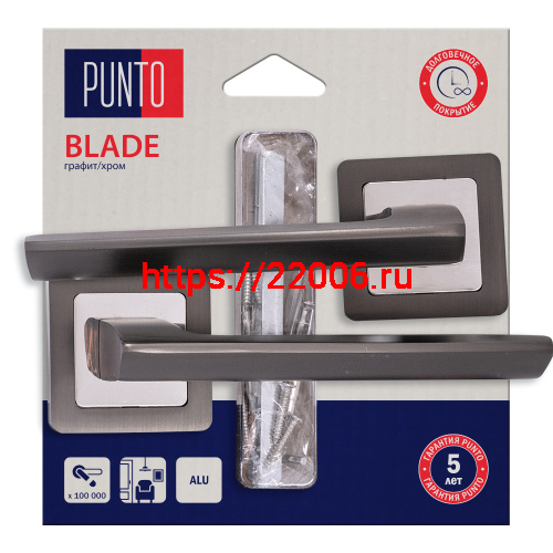 Ручка Punto (Пунто) раздельная LM/A K.QR52.BLADE/HD GR/CP-23 графит/хром