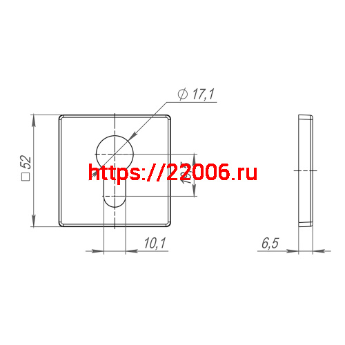 Накладка Fuaro (Фуаро) под цилиндр ET.K.SL52 (ET SL) CP-8 хром фото 3 Накладка Fuaro (Фуаро) под цилиндр ET.K.SL52 (ET SL) CP-8 хром фото 3