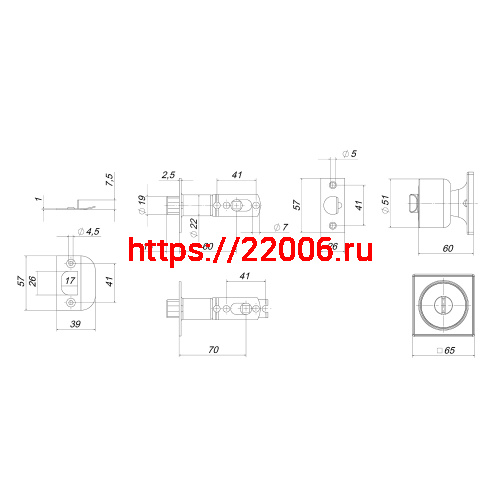 Ручка Punto (Пунто) защелка DK772/BL CP-PS (без фик.)хром фото 3