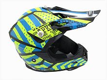 Мотошлем YM-915 черно-сине-желтый полосатый (XL)