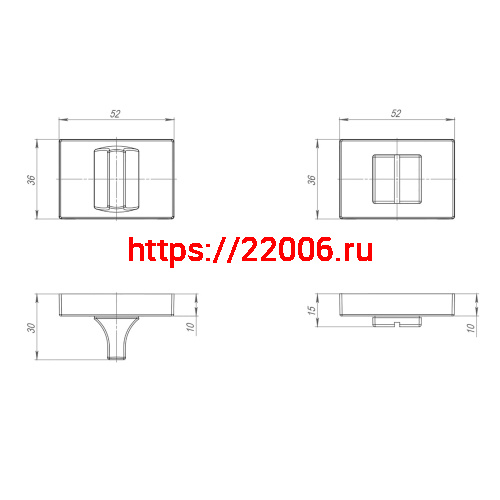 Ручка Punto (Пунто) поворотная BK6.K.QSL52 SN-3 матовый никель фото 3