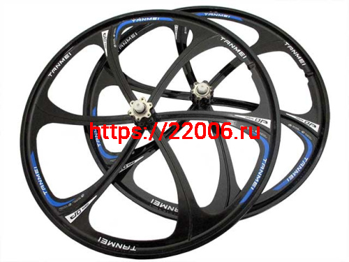 26" Колеса для велосипеда литые 6 лучей (комплект), пром.подшип., быстросъем.колеса под диск.торм. 26" Колеса для велосипеда литые 6 лучей (комплект), пром.подшип., быстросъем.колеса под диск.торм.