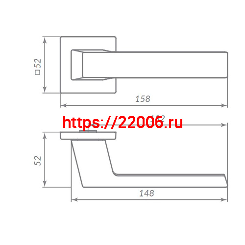 Ручка Punto (Пунто) раздельная K.ARC.Q52.DIPLOMAT SN-3 мат. никель фото 2