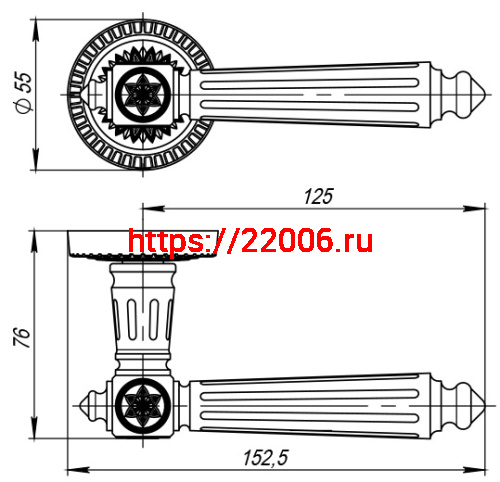 Ручка Armadillo (Армадилло) раздельная R.CL55.Matador (Matador CL4) ABL-18 темная медь фото 4 Ручка Armadillo (Армадилло) раздельная R.CL55.Matador (Matador CL4) ABL-18 темная медь фото 4