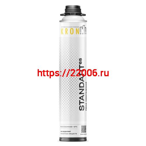 Пена монтажная профессиональная KRONbuild Standart 65, всесезонная Пена монтажная профессиональная KRONbuild Standart 65, всесезонная