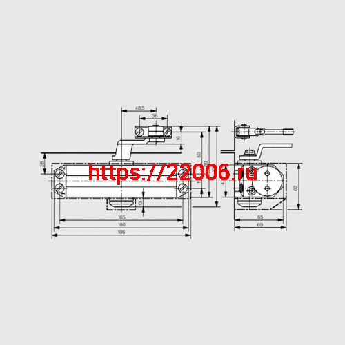 Доводчик Dorma (Дорма) дверной TS 77 EN3, с рычажной тягой, серый фото 2 Доводчик Dorma (Дорма) дверной TS 77 EN3, с рычажной тягой, серый фото 2