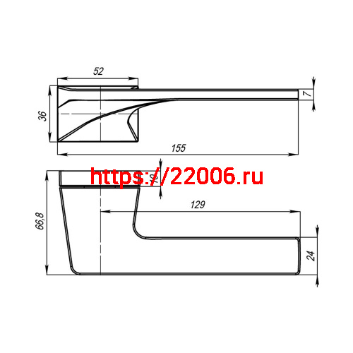 Ручка Punto (Пунто) раздельная K.QSL52.GERMES BL-24 черный фото 2 Ручка Punto (Пунто) раздельная K.QSL52.GERMES BL-24 черный фото 2