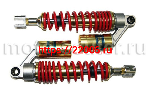 Амортизатор 320-330мм задний газомасляный c подкачкой, выносной резервуар мопед d10 М8 Амортизатор 320-330мм задний газомасляный c подкачкой, выносной резервуар мопед d10 М8