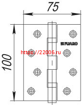Петля Fuaro (Фуаро) универсальная IN4200U SN (2BB 100x75x2,5) мат.никель фото 2 Петля Fuaro (Фуаро) универсальная IN4200U SN (2BB 100x75x2,5) мат.никель фото 2