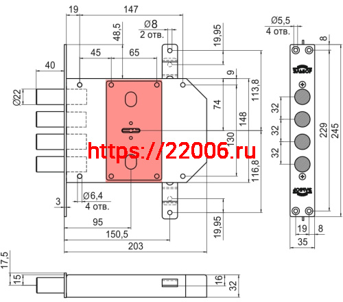 Замок Elbor (Эльбор) врезной сувальдный Сапфир 1.09.06 с тягами, 5 кл. /22442/ фото 2 Замок Elbor (Эльбор) врезной сувальдный Сапфир 1.09.06 с тягами, 5 кл. /22442/ фото 2