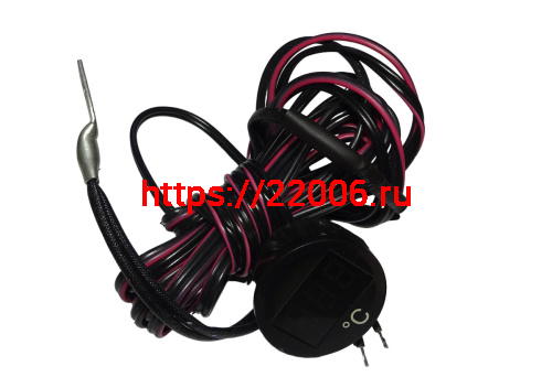 Индикатор ТЕМПЕРАТУРЫ ИТ5-03 (красное св.) герметичный под защелку Буран, Скутер, Мопед ( -55/+300)