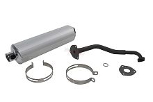 Глушитель 4х так. QT-10 (430 мм) (+ колено(1809) + 2 хомута с резинками+прокладка+кольцо)