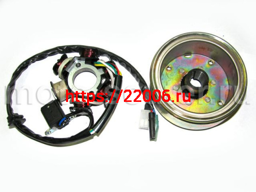 Магнето в сборе 152QMI/157QMJ 125/150сс 6 катушек (ротор + статор) TMMP Магнето в сборе 152QMI/157QMJ 125/150сс 6 катушек (ротор + статор) TMMP