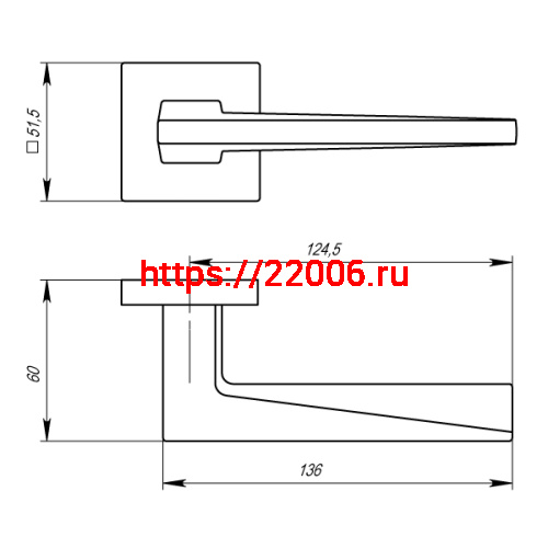 Ручка Armadillo (Армадилло) раздельная MORI USS/HD BPVD-77 Вороненый никель фото 3