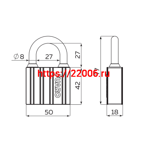 Замок Fuaro (Фуаро) навесной PL-UNI-0450 3key фото 2 Замок Fuaro (Фуаро) навесной PL-UNI-0450 3key фото 2