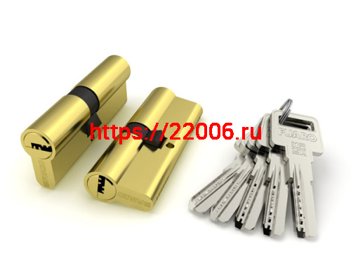 Цилиндровый Fuaro (Фуаро) механизм R600/70 mm-BL (30+10+30) PB латунь 5 кл. БЛИСТЕР