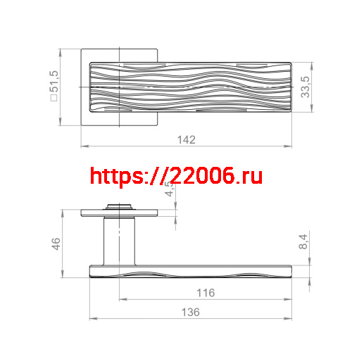 Ручка Armadillo (Армадилло) раздельная K.YM.MERENGA FSG-39 флор. золото фото 4