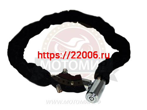 Трос противоугонный мото/скутер FS5001 8х100см  (классика, снаружи текстильный,внутри цепь, 2 ключа