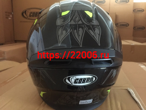 Шлем интеграл COBRA JK315, черный, с серой графикой(1), размеры S фото 2 Шлем интеграл COBRA JK315, черный, с серой графикой(1), размеры S фото 2