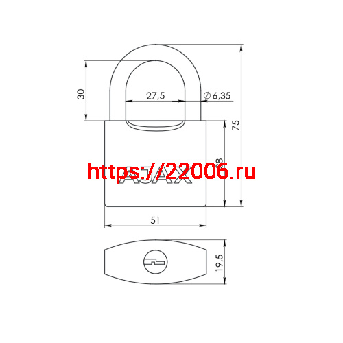 Замок Ajax (Аякс) навесной PD-0550 3 key фото 2 Замок Ajax (Аякс) навесной PD-0550 3 key фото 2