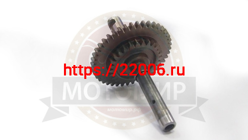 Вал Урал кикстартера в сборе с шестерней (реставрация) Вал Урал кикстартера в сборе с шестерней (реставрация)
