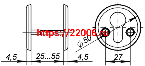 Декоративная Fuaro (Фуаро) накладка ESC-С-001-WH цилиндровая (белый) фото 4 Декоративная Fuaro (Фуаро) накладка ESC-С-001-WH цилиндровая (белый) фото 4