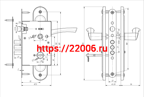 Замок Zenit (Зенит) врезной сувальдный с защёлкой в комплекте с ручкой ЗВ9.009/17 (серебро), 4 кл. фото 2 Замок Zenit (Зенит) врезной сувальдный с защёлкой в комплекте с ручкой ЗВ9.009/17 (серебро), 4 кл. фото 2
