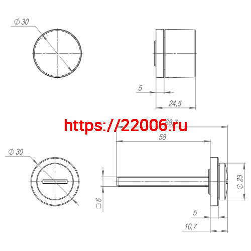 Ручка Armadillo (Армадилло) поворотная BK6.R.ART30 BL-26 черный фото 4