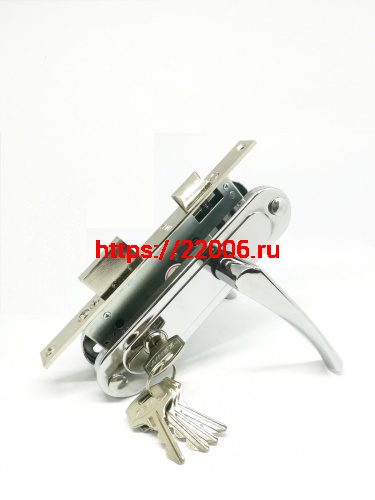 Замок Zenit (Зенит) врезной цилиндровый с защёлкой в комплекте с ручкой ЗВ7-70.4 (хром), 5 кл. Замок Zenit (Зенит) врезной цилиндровый с защёлкой в комплекте с ручкой ЗВ7-70.4 (хром), 5 кл.