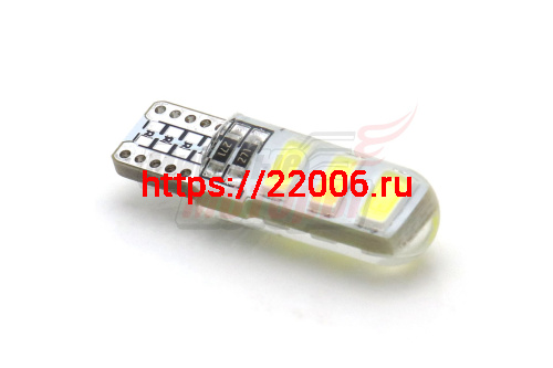Лампа 12 В T10, 6 светодиодов SMD 5730 Crystal White Лампа 12 В T10, 6 светодиодов SMD 5730 Crystal White