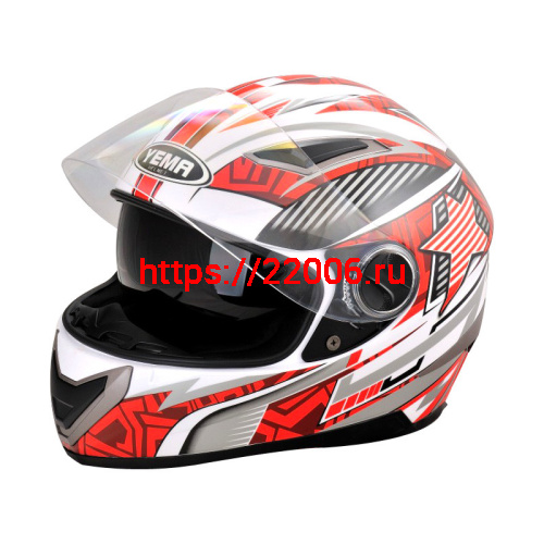 Мотошлем YM-826 красный (L) Мотошлем YM-826 красный (L)