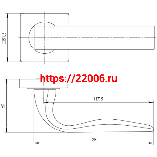 Ручка Ajax (Аякс) раздельная K.JK51.EVO (EVO JK) SSC-16 сатин.хром фото 2