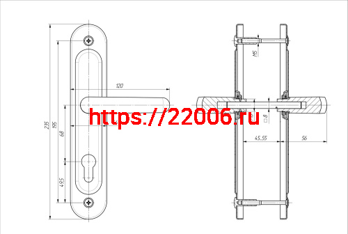 Ручка дверная Zenit (Зенит) на планке РФ1-68.02 серебро фото 2 Ручка дверная Zenit (Зенит) на планке РФ1-68.02 серебро фото 2