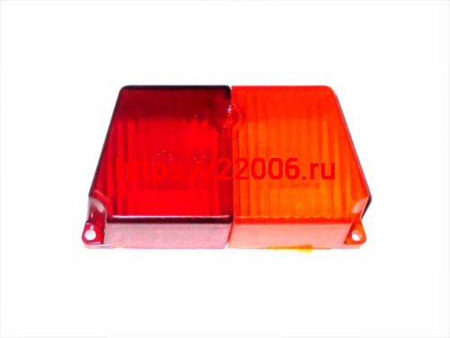 Стекло заднего фонаря (рассеиватель) коляски Урал (желтый+красный) Стекло заднего фонаря (рассеиватель) коляски Урал (желтый+красный)