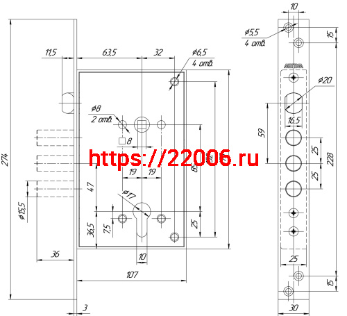 Корпус Mettem (Меттэм) врезного замка с защёлкой ЗВ4 713.0.0 фото 2 Корпус Mettem (Меттэм) врезного замка с защёлкой ЗВ4 713.0.0 фото 2