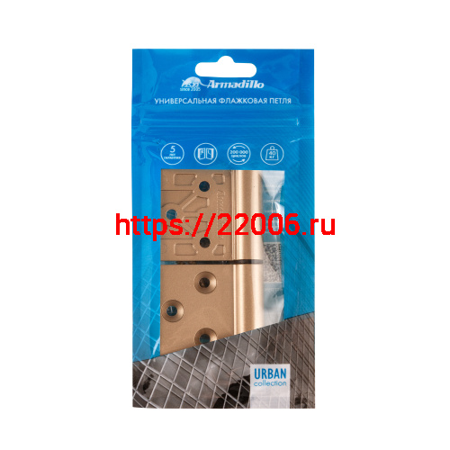 Петля Armadillo (Армадилло) универсальная флажковая FL.IN3800.UR FSG флорентийское золото фото 2