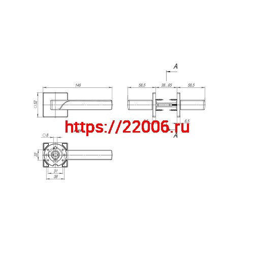 Ручка Fuaro (Фуаро) раздельная K.SL52.FLY (FLY SL) BL-24 черный фото 2 Ручка Fuaro (Фуаро) раздельная K.SL52.FLY (FLY SL) BL-24 черный фото 2