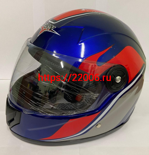 Мотошлем закрытый FGN-888 синий (без размера) Мотошлем закрытый FGN-888 синий (без размера)