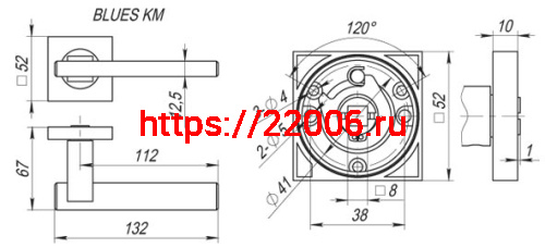 Ручка Fuaro (Фуаро) раздельная K.KM52.BLUES (BLUES KM) SN/CP-3 матовый никель/хром фото 2 Ручка Fuaro (Фуаро) раздельная K.KM52.BLUES (BLUES KM) SN/CP-3 матовый никель/хром фото 2