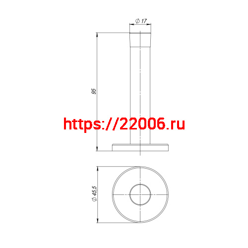 Упор Fuaro (Фуаро) дверной настенный STOPPER/M.15 INOX (нерж. сталь) фото 3 Упор Fuaro (Фуаро) дверной настенный STOPPER/M.15 INOX (нерж. сталь) фото 3