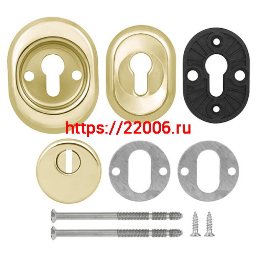 Броненакладка врезная Fuaro (Фуаро) с чашкой DEF 9726 M6x90 (в комплекте с накладкой на цилиндр) GP-золото фото 2