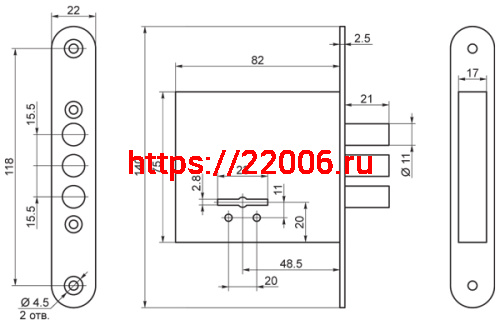 Замок Sam (Сам) врезной сувальдный ЗВ8-4С/15 (без отв. планки), 5 кл. /76604/ фото 2 Замок Sam (Сам) врезной сувальдный ЗВ8-4С/15 (без отв. планки), 5 кл. /76604/ фото 2