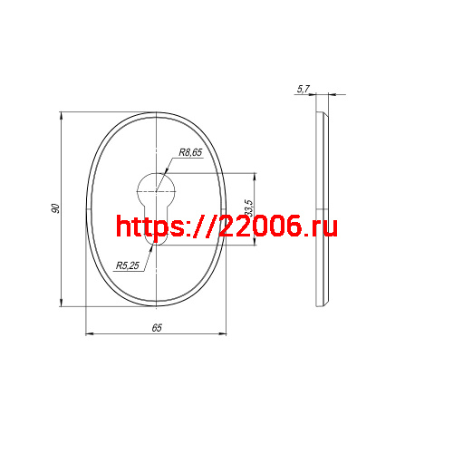 Накладка Fuaro (Фуаро) на цилиндр ESC.C.ECO/OV.473 (ESC 473 eco) BL черный фото 3