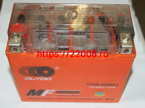 Аккумулятор OUTDO GEL YT20-4 (12v/20hr) (175*87*155) 4 Аккумулятор OUTDO GEL YT20-4 (12v/20hr) (175*87*155) 4
