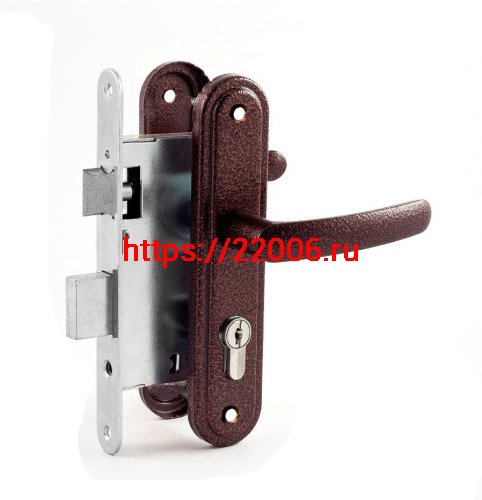 Замок Zenit (Зенит) врезной цилиндровый с защёлкой в комплекте с ручкой ЗВ4-3.08 (медь), 4 кл. Замок Zenit (Зенит) врезной цилиндровый с защёлкой в комплекте с ручкой ЗВ4-3.08 (медь), 4 кл.