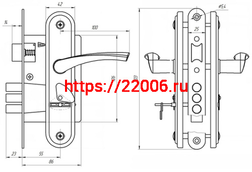 Замок Zenit (Зенит) врезной сувальдный с защёлкой в комплекте с ручкой ЗВ9-4-2 (бронза), 3кл. фото 2 Замок Zenit (Зенит) врезной сувальдный с защёлкой в комплекте с ручкой ЗВ9-4-2 (бронза), 3кл. фото 2