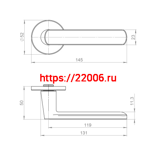 Ручка Ajax (Аякс) раздельная R.JSR51.NANO SN-3 матовый никель фото 2 Ручка Ajax (Аякс) раздельная R.JSR51.NANO SN-3 матовый никель фото 2
