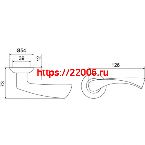 Ручка Punto (Пунто) раздельная CRONA TL/HD SN/CP-3 матовый никель/хром фото 2 Ручка Punto (Пунто) раздельная CRONA TL/HD SN/CP-3 матовый никель/хром фото 2