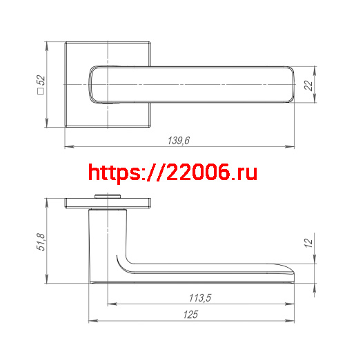 Ручка Punto (Пунто) раздельная K.ARC.Q52.VIVA BL-24 черный фото 2 Ручка Punto (Пунто) раздельная K.ARC.Q52.VIVA BL-24 черный фото 2