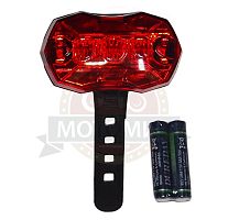 Фонарь Вело задний, 5 диодов, (бат.AAAХ2 - 2 шт в компл.) ERL-04, JY-004